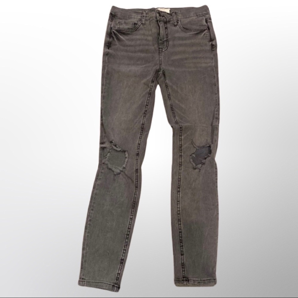 Free People Charcoal Stretchy Jeans Size 26 NWT